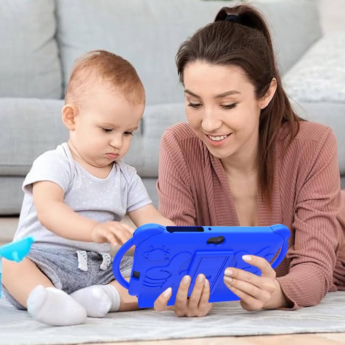 Kids Tablet 7 inch Android 12, 4GB RAM 32GB ROM, 512GB Expandable, with Parental Control, WiFi, Bluetooth, Dual Camera with Silicone Case,