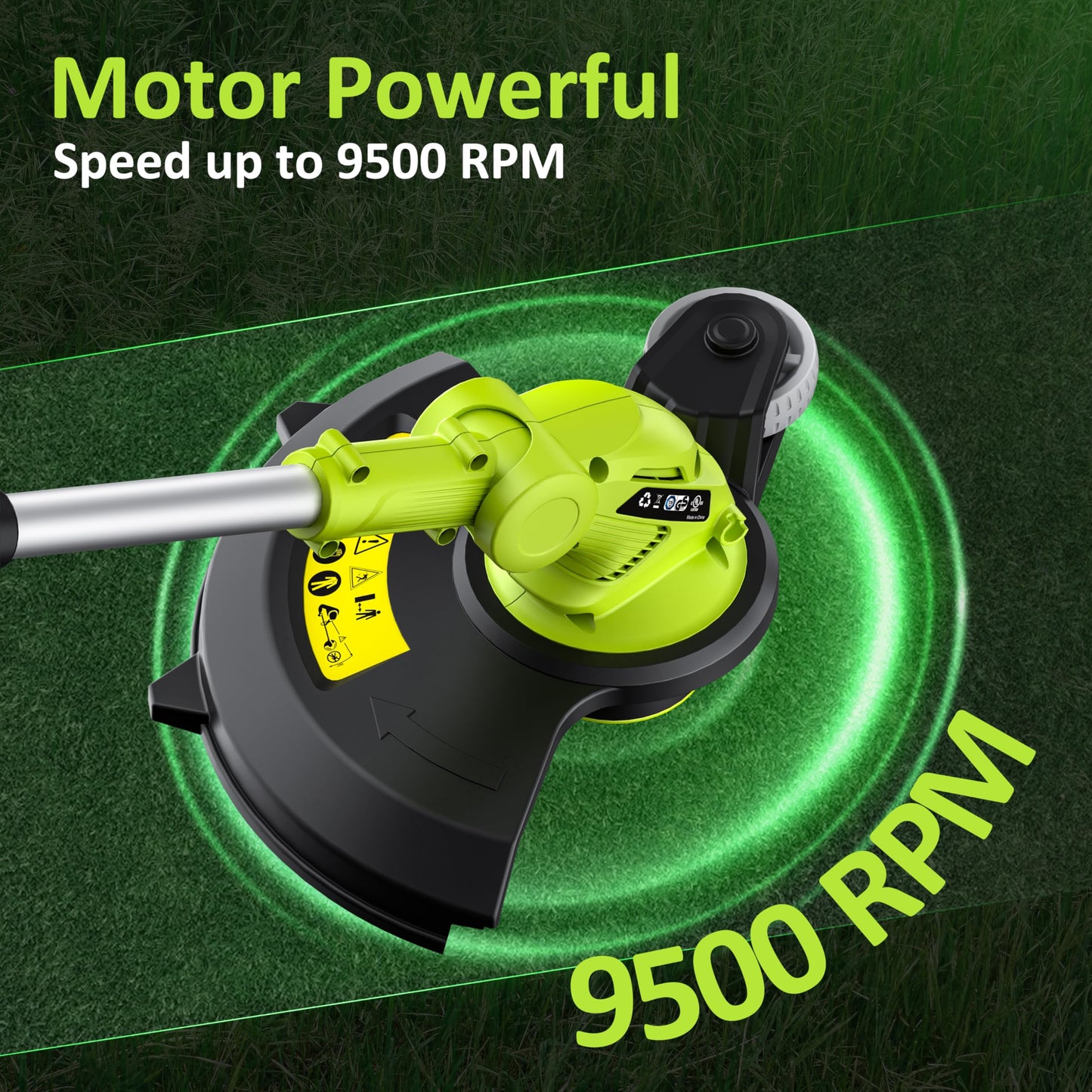 Electric String Trimmer Cordless with 2x2.0Ah Battery, 20V Battery Powered 12-inch Lawn Mover & Edger Lawn Tool with Charger,