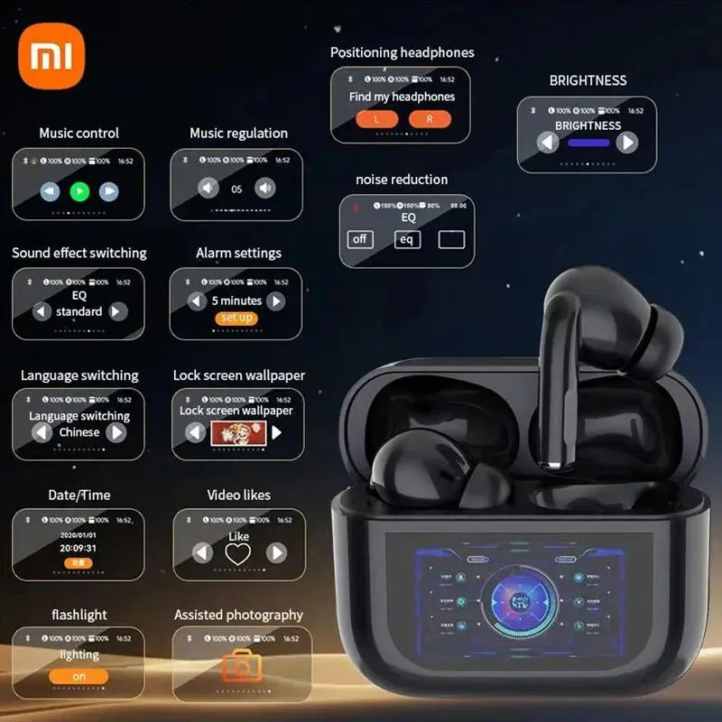 XIAOMI New Touch Screen Headphone Wireless Bluetooth Earbuds Active Noise Cancelling Earphone With Mic