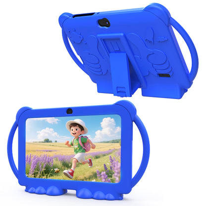 Kids Tablet 7 inch Android 12, 4GB RAM 32GB ROM, 512GB Expandable, with Parental Control, WiFi, Bluetooth, Dual Camera with Silicone Case,